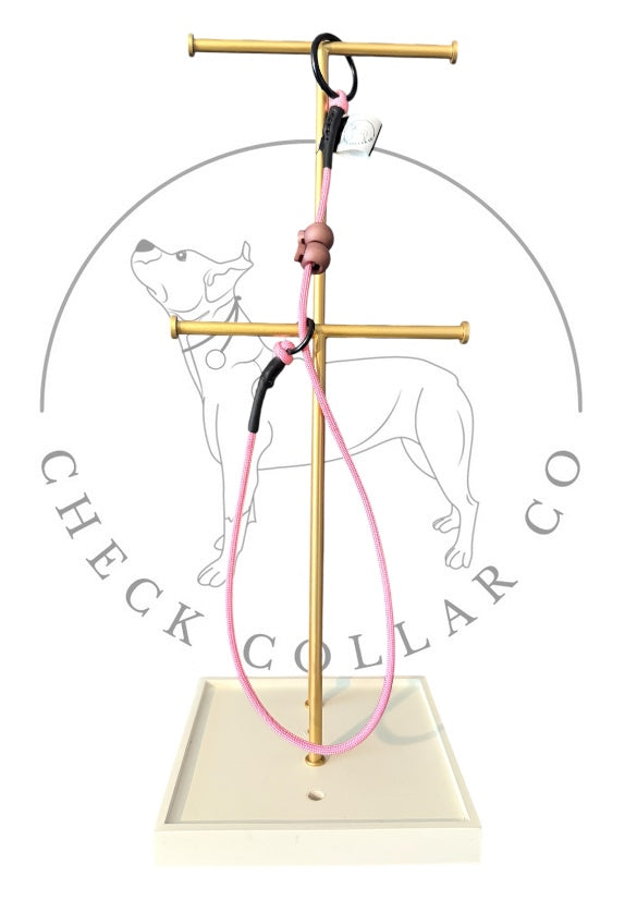 Pink Dog check collar / grot collar / slip collar / slip lead