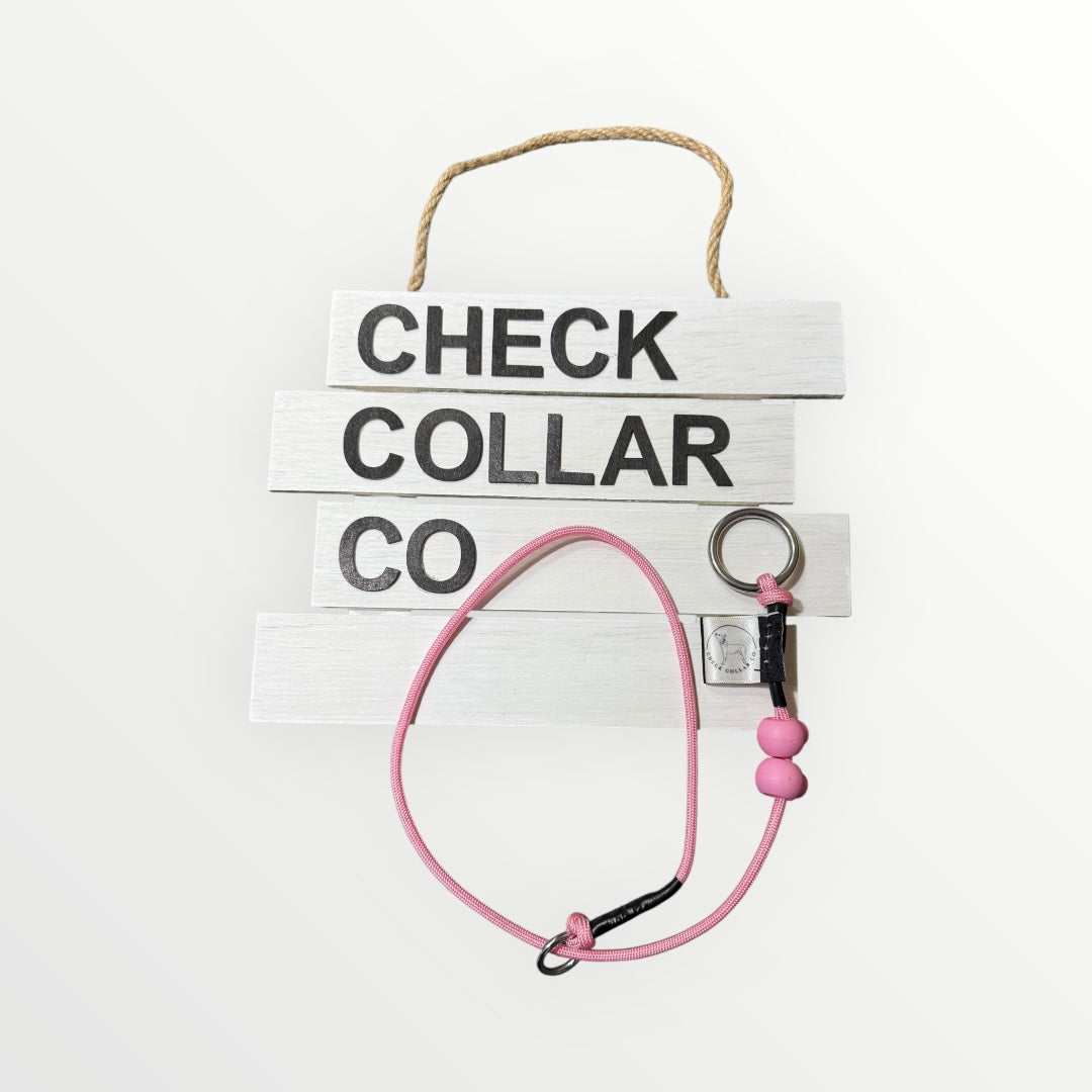 Pink Dog check collar / grot collar / slip collar / slip lead