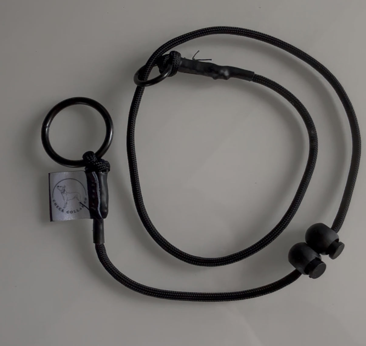 Solid black Dog check collar / grot collar / slip collar / slip lead