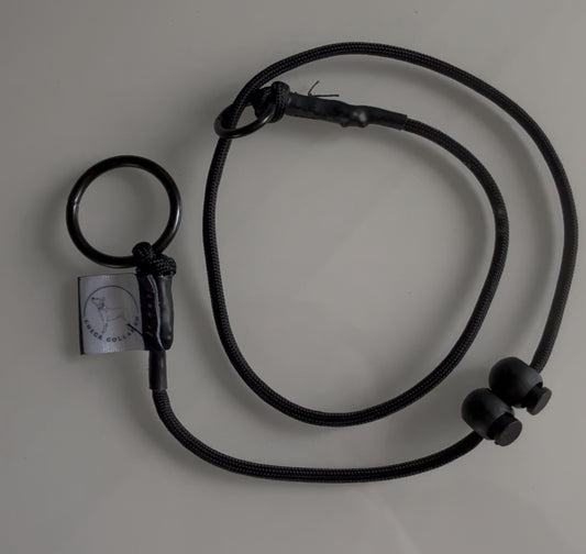 Solid black Dog check collar / grot collar / slip collar / slip lead