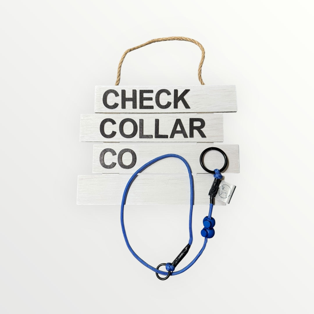 Blue Dog check collar / grot collar / slip collar / slip lead