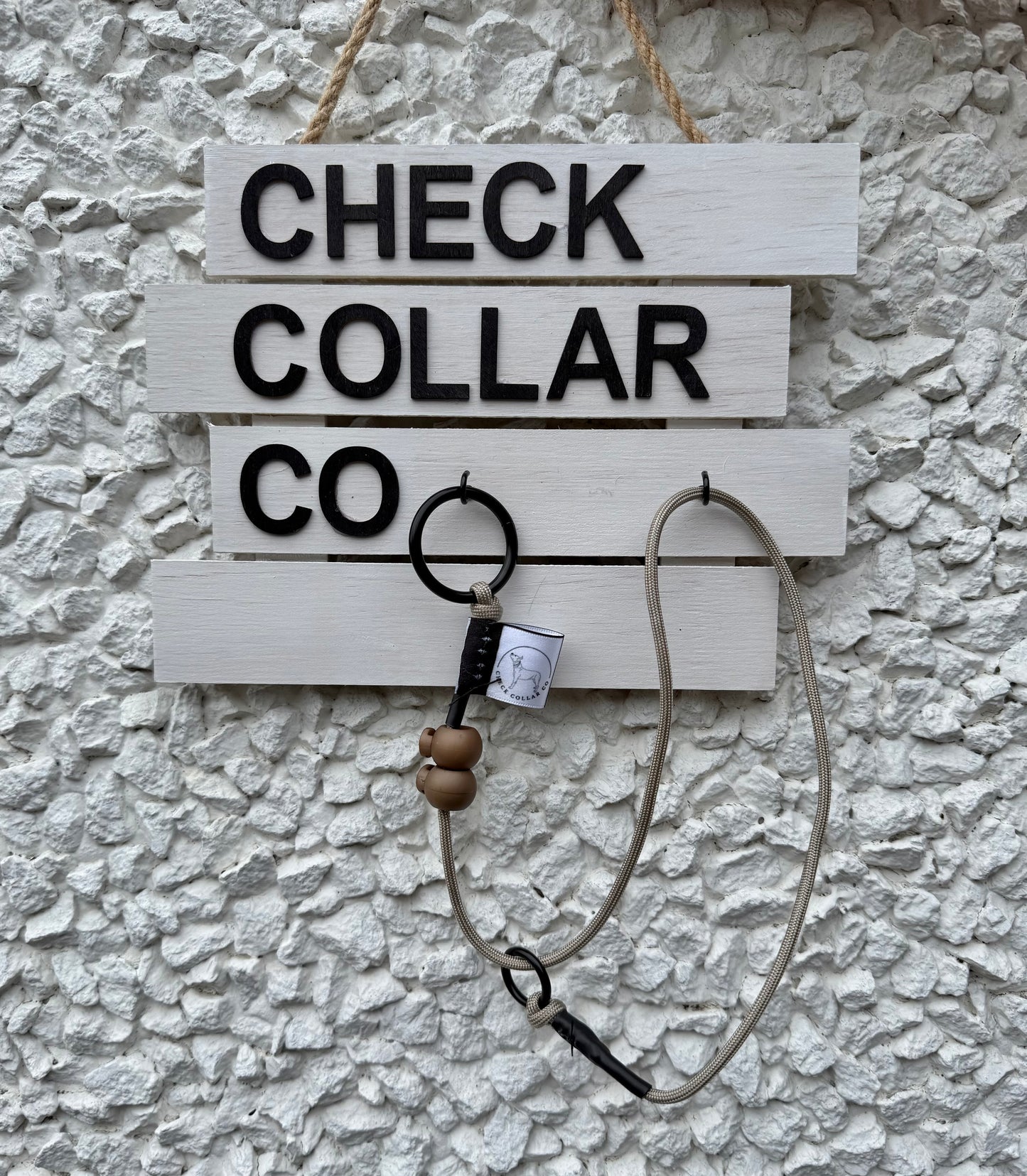 Tan Dog check collar / grot collar / slip collar / slip lead