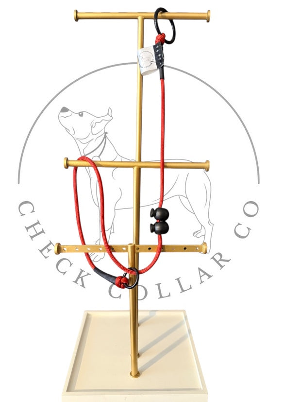 Red Dog check collar / grot collar / slip collar / slip lead