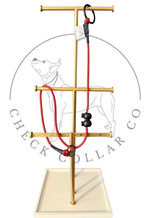 Red Dog check collar / grot collar / slip collar / slip lead