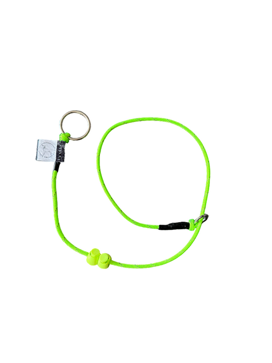 Green hi-vis Dog check collar / grot collar / slip collar / slip lead