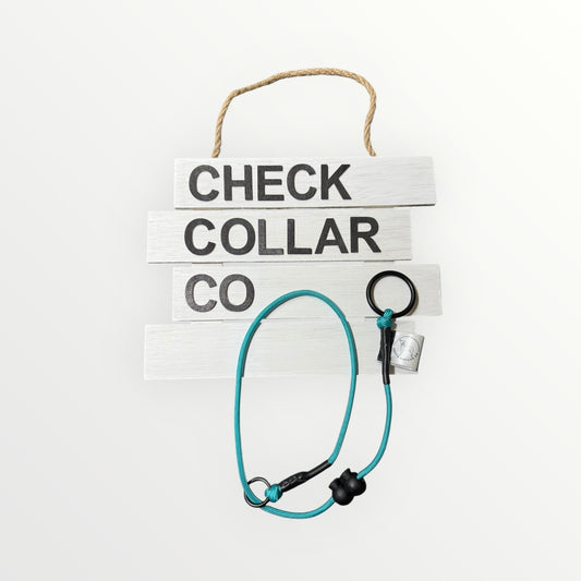 Turquoise Dog check collar / grot collar / slip collar / slip lead