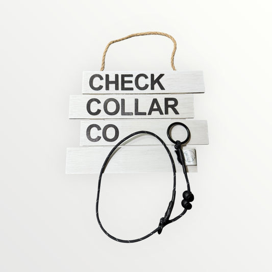Black hi-vis Dog check collar / grot collar / slip collar / slip lead