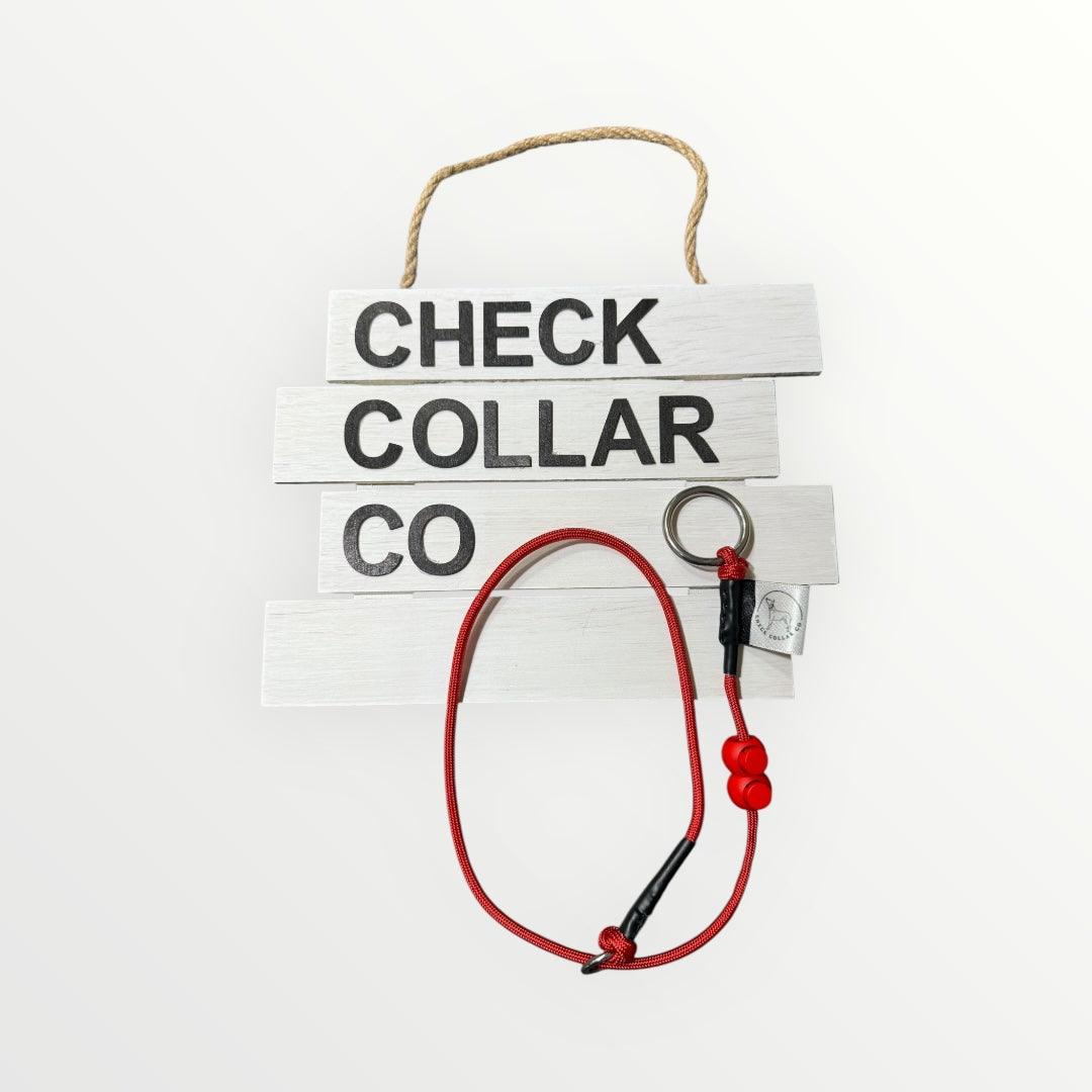 Red Dog check collar / grot collar / slip collar / slip lead