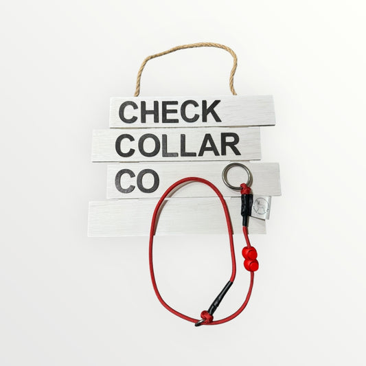 Red Dog check collar / grot collar / slip collar / slip lead